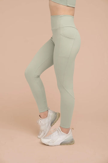 Compressive High-Rise Legging with Pockets - Pistachio