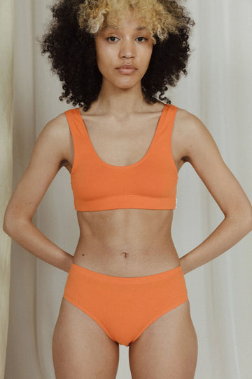 Organic Cotton Crop Top in Flame
