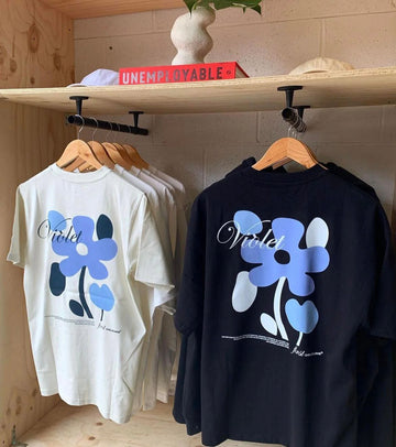 Violet Print T-Shirt | Oversize Fit