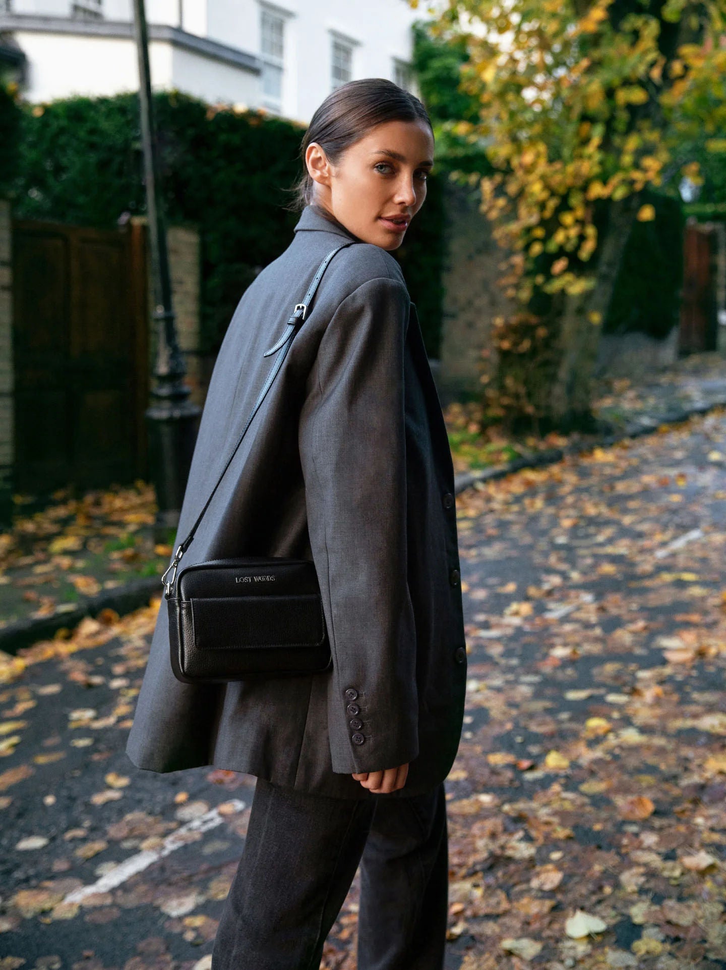 Small Aster Crossbody Bag in Black & Silver-Lost Woods-ETHOS