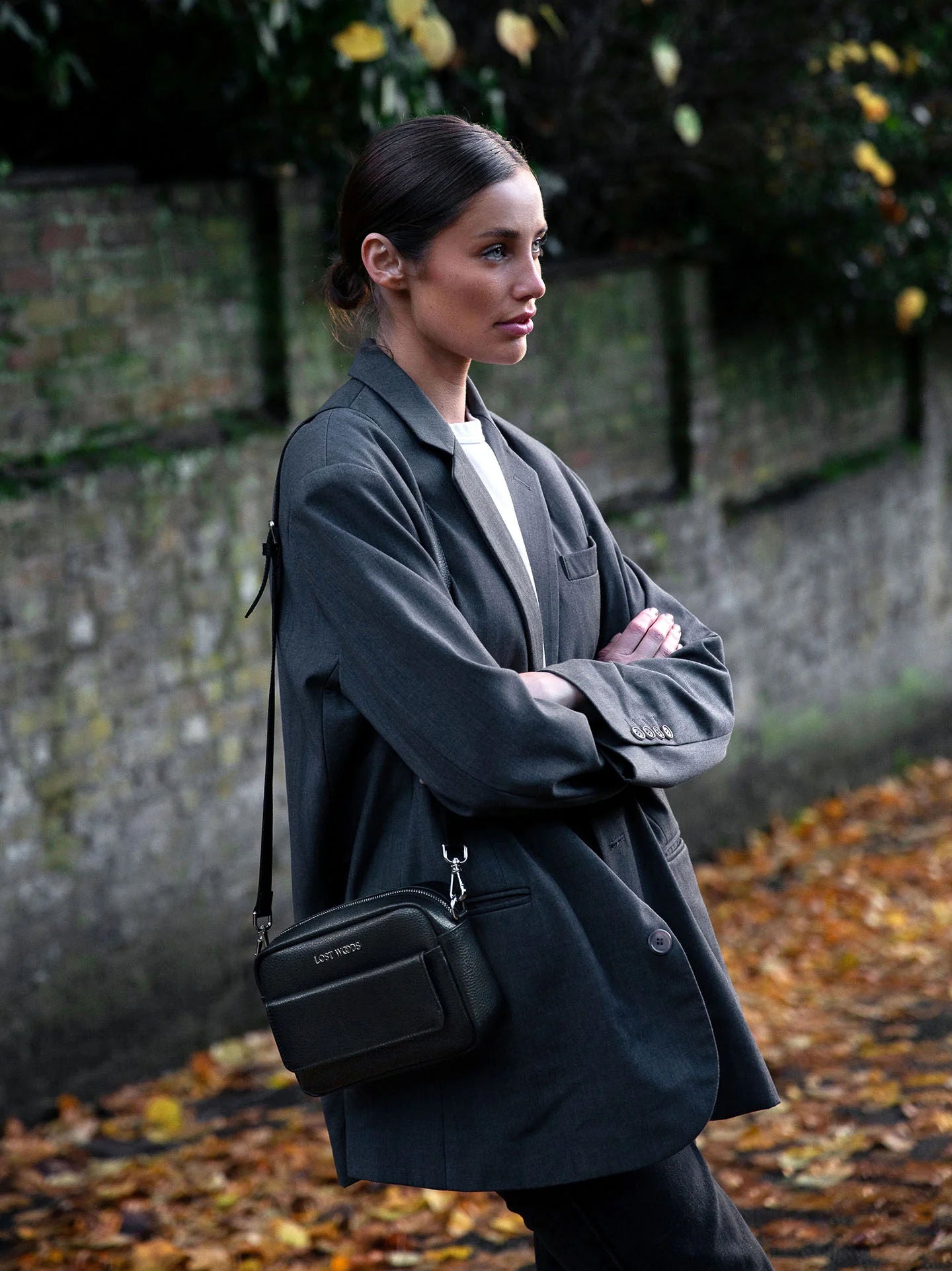 Small Aster Crossbody Bag in Black & Silver-Lost Woods-ETHOS