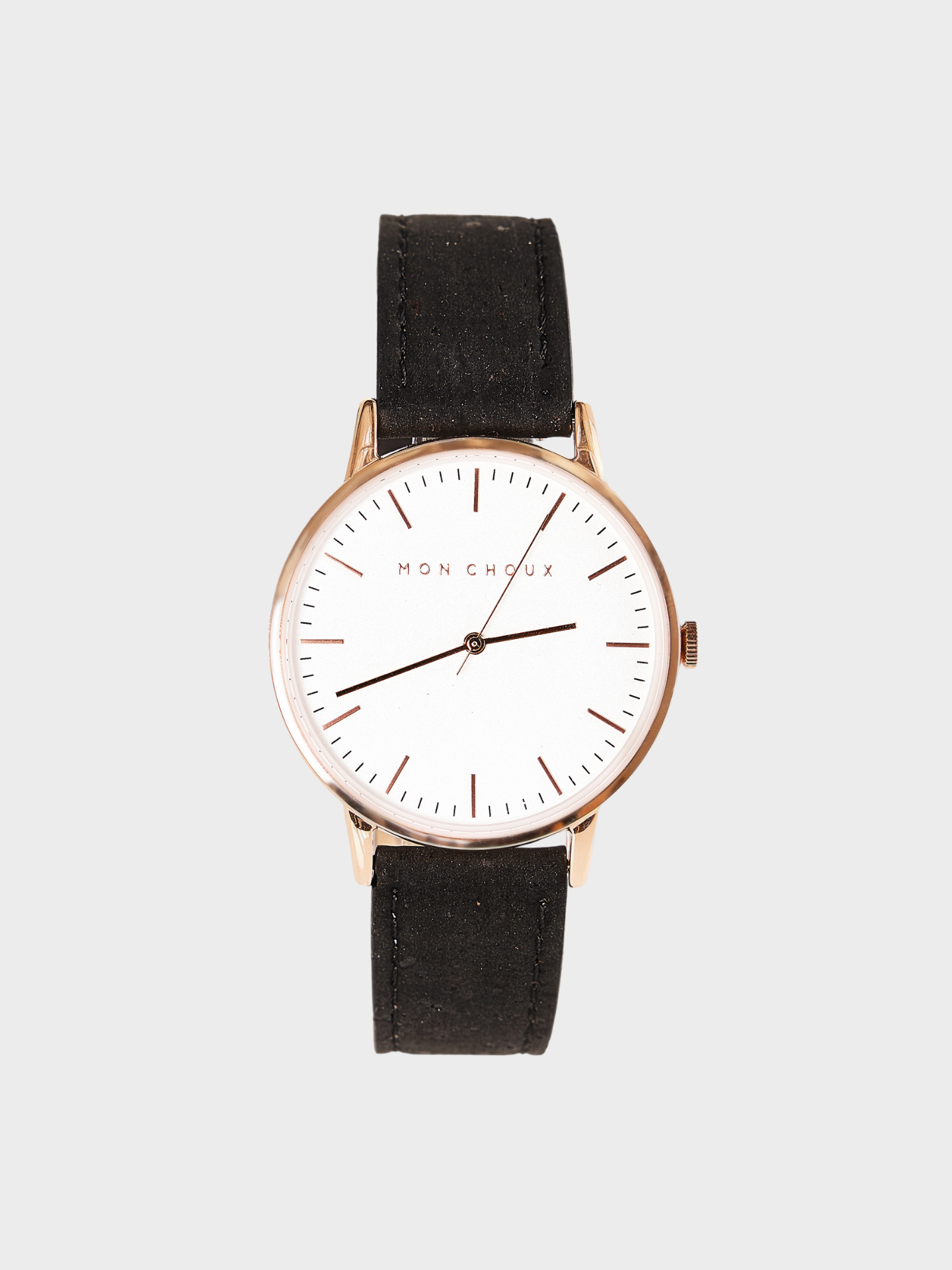 CLASSIC - WHITE/ROSE GOLD - BLACK VEGAN LEATHER | CORK