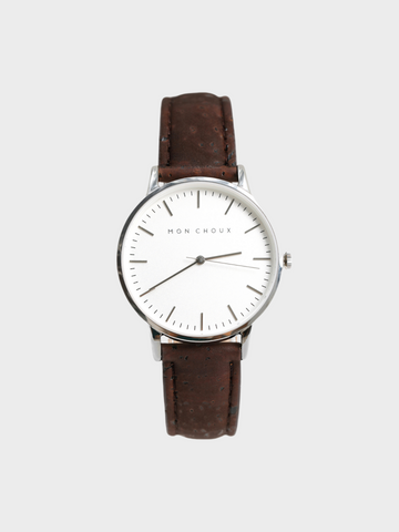 CLASSIC - WHITE/SILVER - BROWN VEGAN LEATHER | CORK