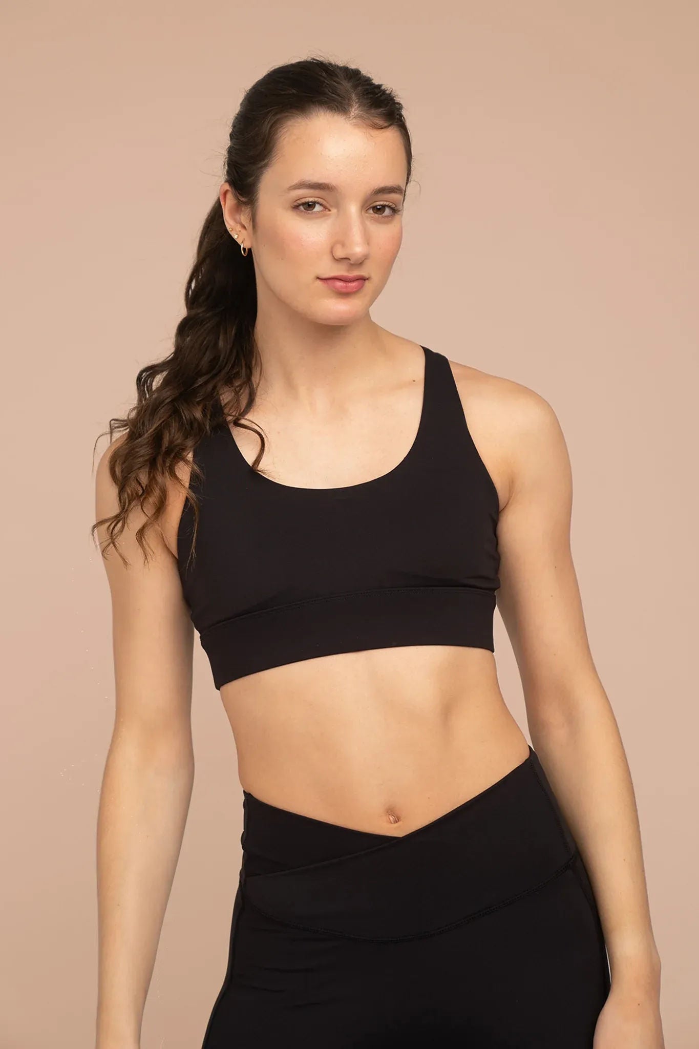 Heather Racerback Bra - Black