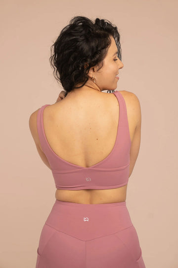 Ava Crossover / V Back Bra - Blush
