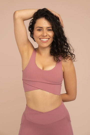 Ava Crossover / V Back Bra - Blush
