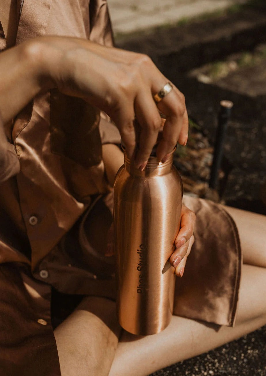 1 Litre Copper Water Bottle-Phos Studio-ETHOS