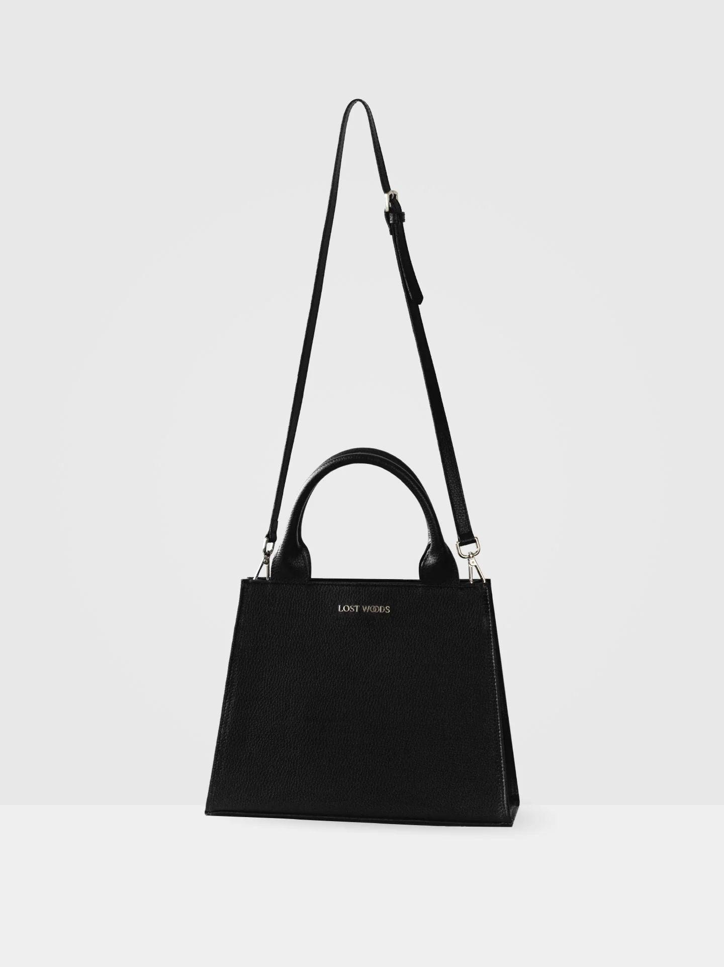 Ebony Structured Tote Bag in Black Gold