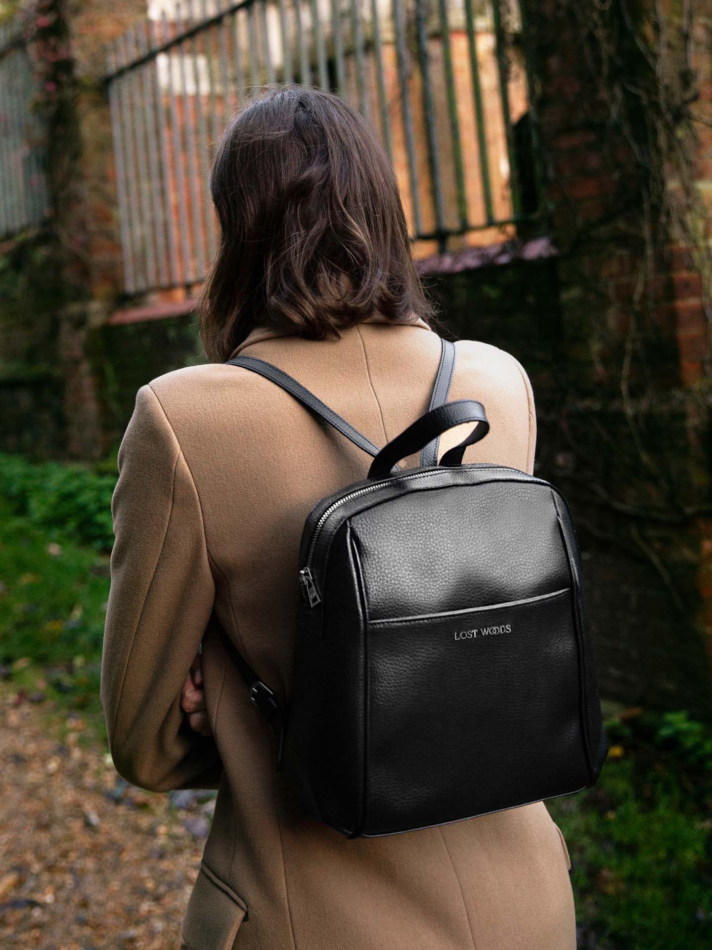 Hazel Soft Backpack in Black & Silver-Lost Woods-ETHOS