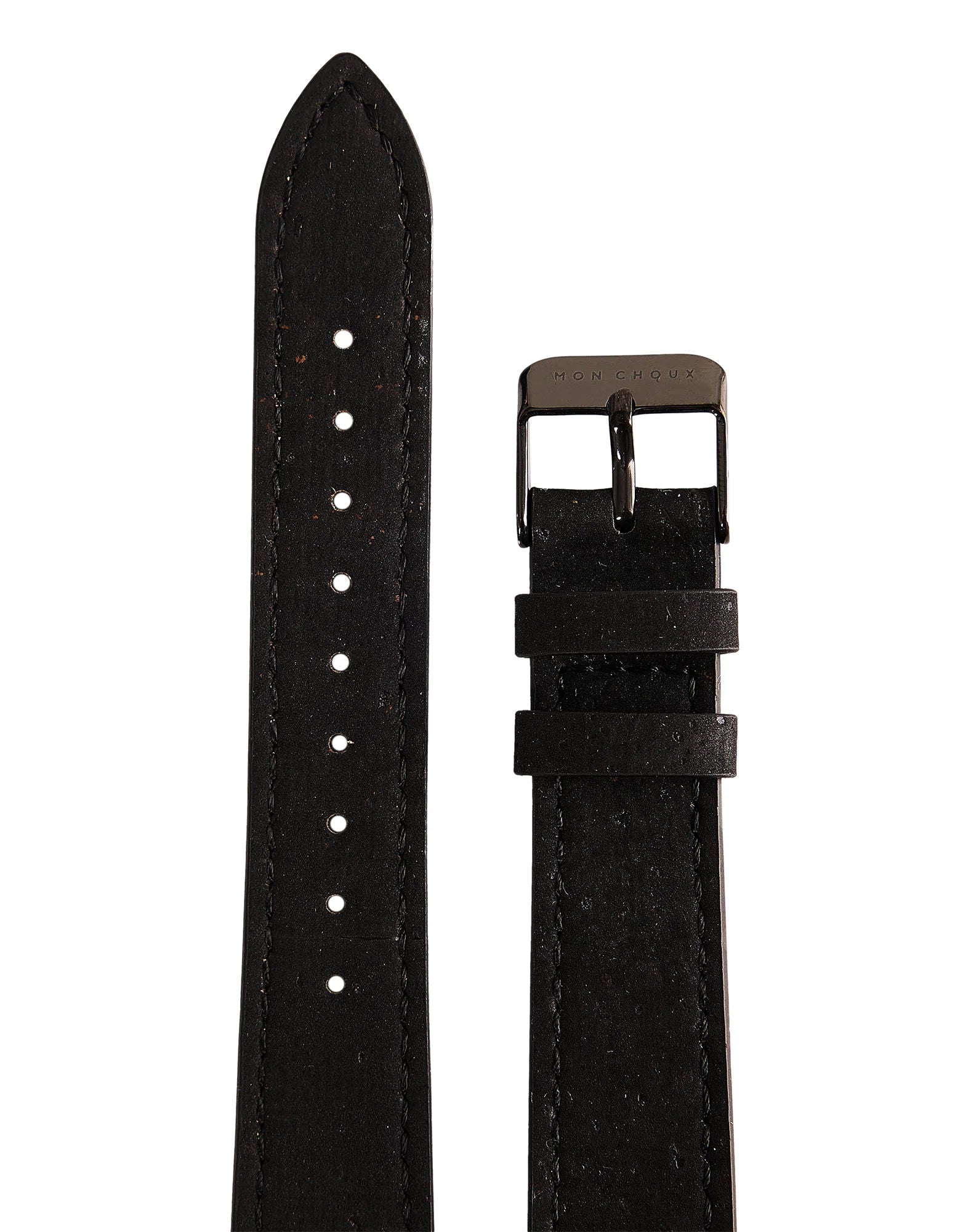 DO NOT PUBLISH WATCH STRAP - BLACK VEGAN LEATHER - BLACK BUCKLE | CORK