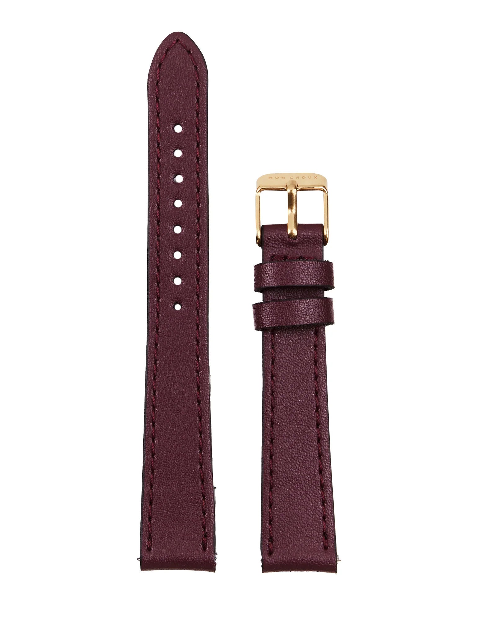 DO NOT PUBLISH WATCH STRAP - BURGUNDY VEGAN LEATHER - GOLD BUCKLE | GRAPE 14MM