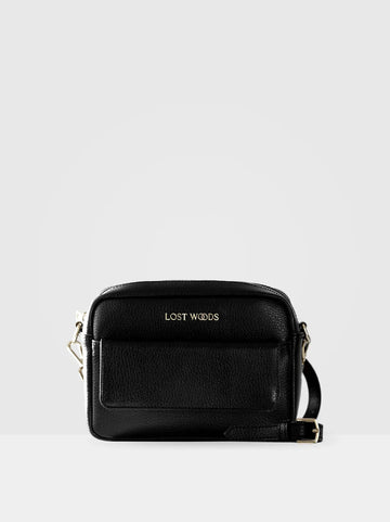Small Aster Crossbody Bag in Black & Gold